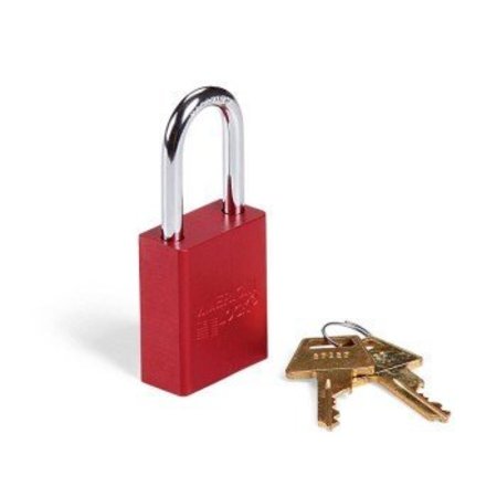 MASTER LOCK Keyed-Different Aluminum Padlock Red 1.5" W x 1.75" H LCK103-RD